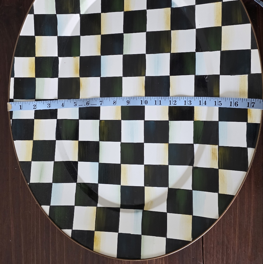 Courtly Check Enamel Oval Platter - Large - Picture 6 of 6